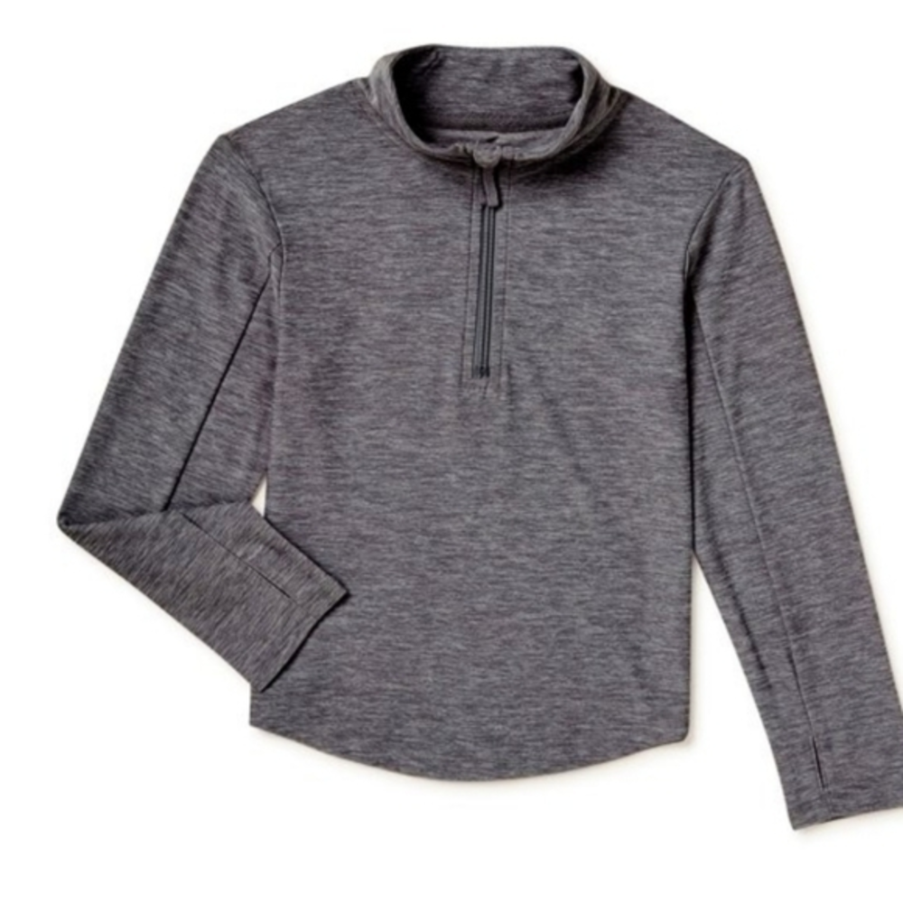 Justice girls mock-neck 3/4 zip front pull over activewear Size‎ 12 | EUC